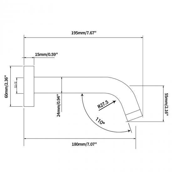 Aquatica All Pressures Circo Shower With Round Bath Spout Matte Black Set